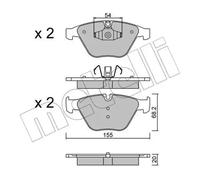 Brake pads 22-0558-6 METELLI for BMW 3 Touring 3 X1 3 Coupe 3 Convertible