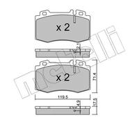 BRAKE PAD SET DISC BRAKE 22-0563-5 FOR MERCEDES-BENZ M 271.956 1.8L 4cyl E-CLASS