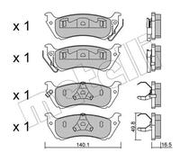 Brake pads 22-0570-0 METELLI for MERCEDES-BENZ M-CLASS