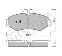 BRAKE PAD SET DISC BRAKE 22-0572-0 FOR VW LT/28-35/II/Bus/Mk MERCEDES-BENZ