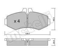BRAKE PAD SET DISC BRAKE 22-0573-0 FOR MERCEDES-BENZ V-CLASS VITO/Van/Bus 2.1L