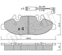 Brake pads 22-0575-0K METELLI for MERCEDES-BENZ VIANO VITO / MIXTO Van VITO Bus