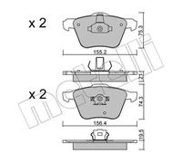 Brake pads 22-0599-0 METELLI for VOLVO XC90 I
