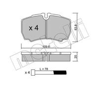 metelligroup 22-0604-0 Brake Pads, Made in Italy