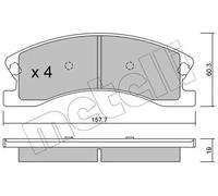 Brake pads 22-0626-0 METELLI for JEEP GRAND CHEROKEE Mk II