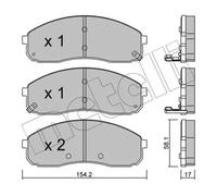 Brake pads 22-0631-0 METELLI for KIA SEDONA Mk II