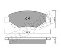 BRAKE PAD SET DISC BRAKE 22-0637-0 FOR PEUGEOT TOYOTA CITROEN CFA 1.0L 3cyl 108