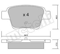 metelligroup 22-0639-0 Brake Pads, Made in Italy