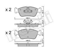 Brake pads 22-0640-0 METELLI for BMW 1 3