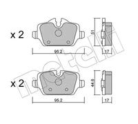 metelligroup 22-0641-0 Brake Pads, Made in Italy, Spare Parts for Cars