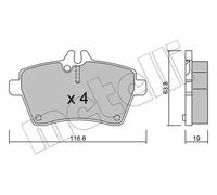 Brake pads 22-0646-0 METELLI for MERCEDES-BENZ A-CLASS B-CLASS Sports Tourer