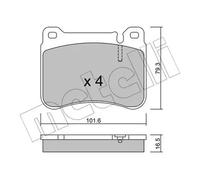Brake pads 22-0668-0 METELLI for MERCEDES-BENZ C-CLASS T-Model C-CLASS SLK