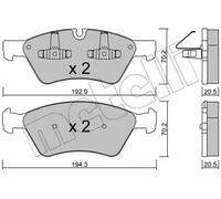 Brake pads 22-0670-0 METELLI for MERCEDES-BENZ R-CLASS GL-CLASS E-CLASS M-CLASS