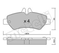 Brake pads 22-0672-0 METELLI for MERCEDES-BENZ VW