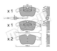 metelligroup 22-0675-2 Brake Pads, Made in Italy