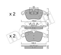 Brake pads 22-0675-3 METELLI for CITROËN PEUGEOT DS