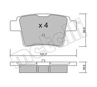 metelligroup 22-0677-0 - Made in Italy - Brake Pads