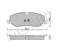 Brake pads 22-0693-0 METELLI for LAND ROVER DISCOVERY IV RANGE ROVER Mk III