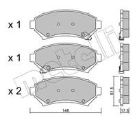 Brake pads 22-0696-0 METELLI for OPEL CHEVROLET BUICK