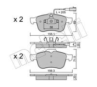 BRAKE PAD SET DISC BRAKE 22-0703-0 FOR ALFA ROMEO 939 A6.000 937A7.000 1.9L 159