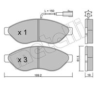 Brake pads 22-0708-0 METELLI for FIAT CITROËN PEUGEOT