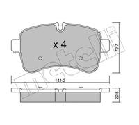 BRAKE PAD SET DISC BRAKE 22-0711-0 FOR IVECO DAILY/VI/Platform/Chassis/Van 3.0L