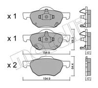 Brake pads 22-0730-0 METELLI for HONDA ACCORD VII ACCORD VII Tourer