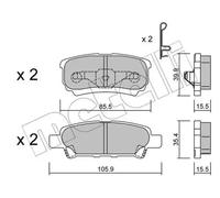 Brake pads 22-0737-0 METELLI for MITSUBISHI DODGE CHRYSLER JEEP