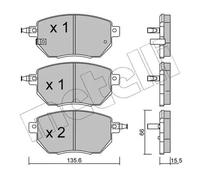 BRAKE PAD SET DISC BRAKE 22-0741-0 FOR INFINITI NISSAN MURANO/SUV 3.5L 6cyl FX