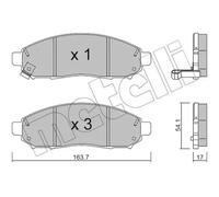 Brake pads 22-0743-0 METELLI for NISSAN NAVARA NP300 PATHFINDER III
