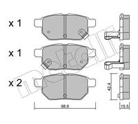 Brake pads 22-0746-0 METELLI for TOYOTA ASTON MARTIN SUBARU