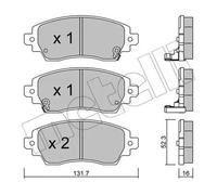 BRAKE PAD SET DISC BRAKE 22-0750-0 FOR TOYOTA COROLLA/Liftback/Compact 1.6L