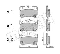 Brake pads 22-0761-0 METELLI for LEXUS IS II GS IS C