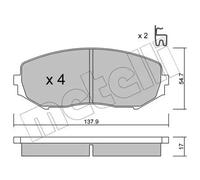 Brake pads 22-0766-0 METELLI for SUZUKI GRAND VITARA II