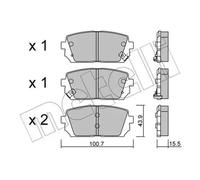 Brake pads 22-0784-0 METELLI for KIA CARENS III MPV