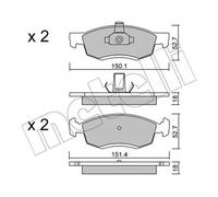 Brake pads 22-0802-0 METELLI for DACIA LOGAN MCV