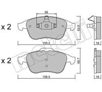 BRAKE PAD SET DISC BRAKE 22-0803-1 FOR RENAULT LAGUNA/III/Grandtour/Sport 2.0L