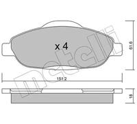 Brake pads 22-0804-0 METELLI for PEUGEOT 308 I 308 SW I 3008 I MPV 308 CC
