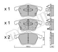 Brake pads 22-0805-0 METELLI for MAZDA 6 Saloon