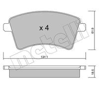 Brake pads 22-0812-0 METELLI for RENAULT MERCEDES-BENZ