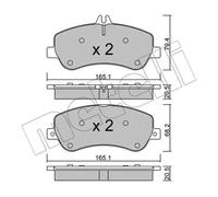 BRAKE PAD SET DISC BRAKE 22-0825-0 FOR MERCEDES-BENZ M 274.920 2.0L 4cyl 3.0L