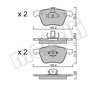 Brake pads 22-0833-0 METELLI for VOLVO XC90 I V70 Mk II S60 I