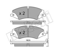Brake pads 22-0836-0 METELLI for LAND ROVER RANGE ROVER Mk III