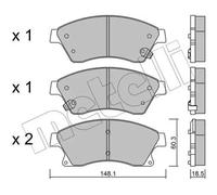 Brake pads 22-0838-0 METELLI for OPEL CHEVROLET