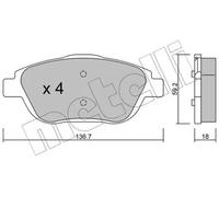 metelligroup 22-0852-0 - Made in Italy - Brake Pads