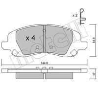 BRAKE PAD SET DISC BRAKE 22-0861-0 FOR DODGE JEEP LANCIA CHRYSLER 2.4LENE 2.1L