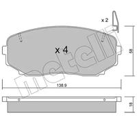 Brake pads 22-0872-0 METELLI for MAZDA CX-7 CX-9 CX-5