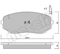 METELLI 22-0872-1 Brake pad set