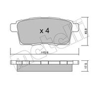 BRAKE PAD SET DISC BRAKE 22-0873-0 FOR MAZDA L3Y7/L3-VDT 2.3L L5-VE 2.5L 4cyl