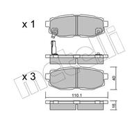 Brake pads 22-0875-0 METELLI for TOYOTA SUBARU